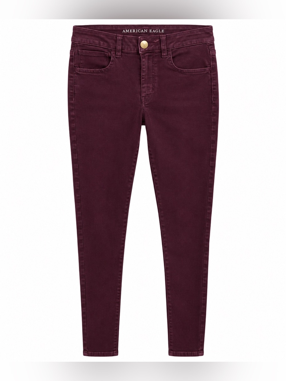 American Eagle High Rise Crop Jeggings in Burgundy Plum Womens Size 4 Pants